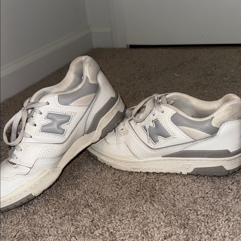 New Balance Off-White and Gray Sneakers